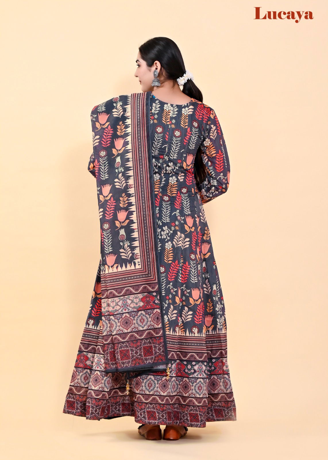 Lucaya Vol 7 Kalamkari Printed Dupatta With Gown Catalog
